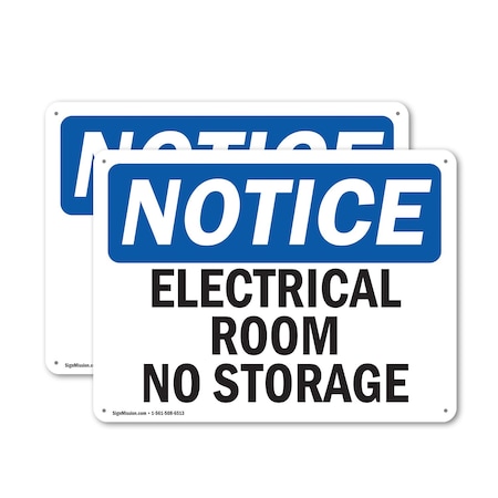Signmission Electrical Room No Storage, 14 in W x Rectangle, Aluminum OS-2PACK-NS-A-1014-L-11686
